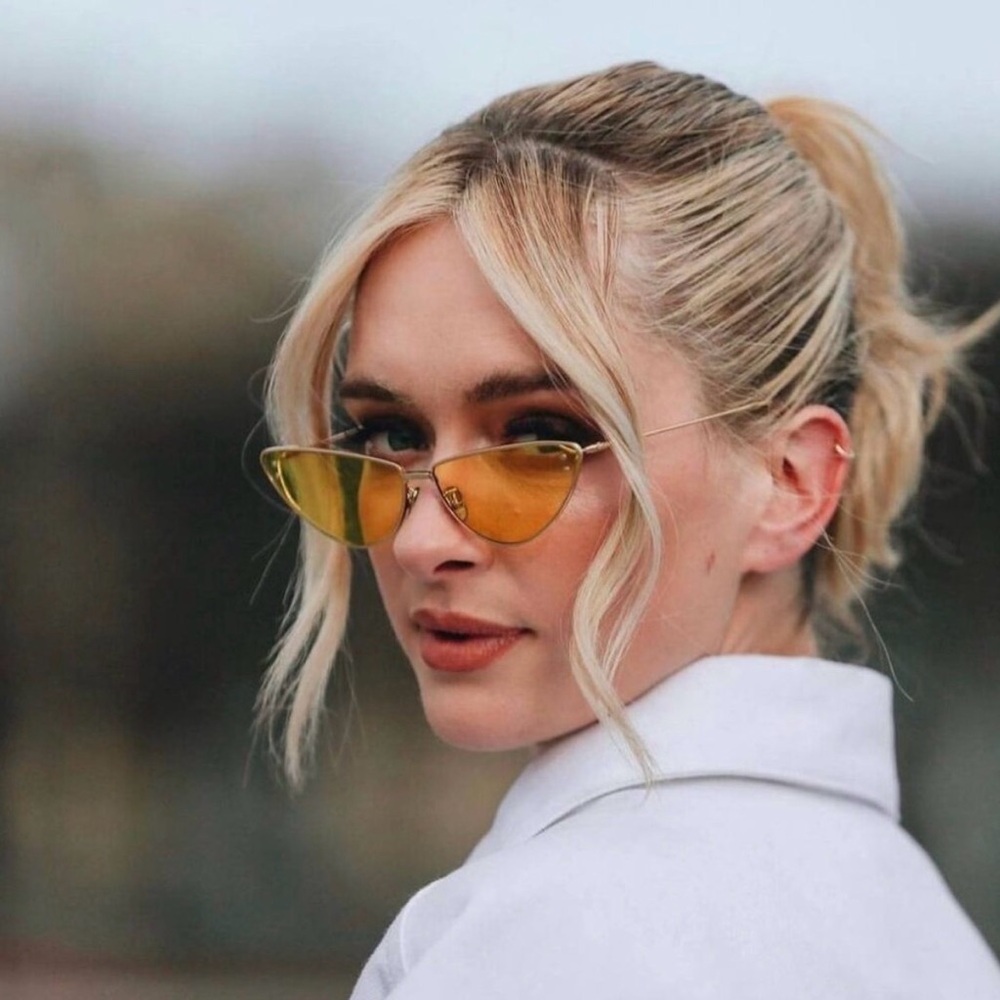 Dior Yellow Triangle Frame Sunglasses - Picture 8 of 9